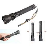 Trade Shop - Torcia Lampada Led Cree P50 Ricaricabile 2000 Lumen 80000 W Zoom Doppia Batteria -