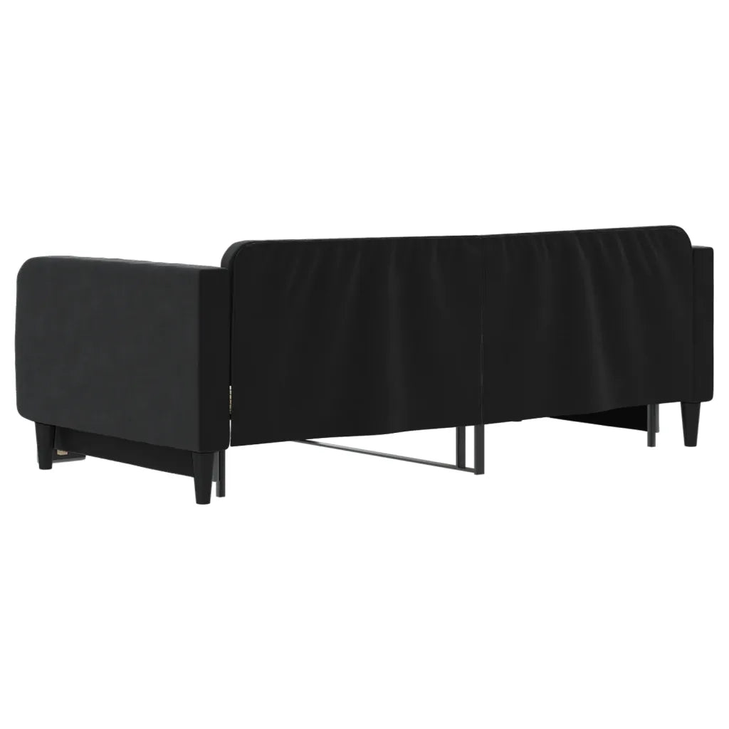 Divano Letto con Letto Estraibile Nero 100x200 cm in Velluto