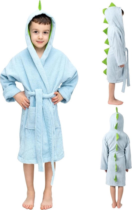 Asciugamani per Bambini a Tema Dinosauro - Cotone - Soffice e Caldo - Certificato OEKO-TEX - Adatti a Ragazzi e Ragazze - Con Cappuccio e Tasche - 6 Dimensioni Disponibili