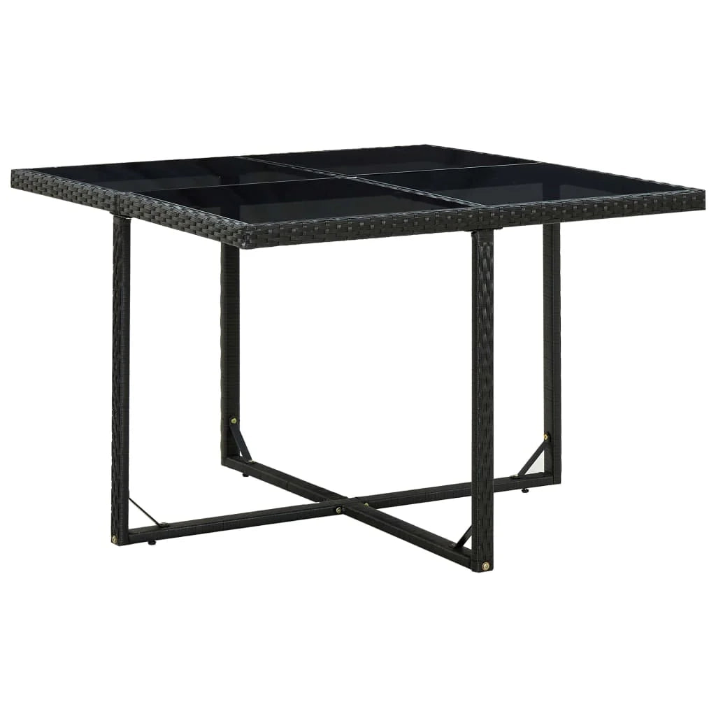 Set di mobili da giardino per esterni 9 pezzi con cuscini resina intrecciata nera 02_0018136
