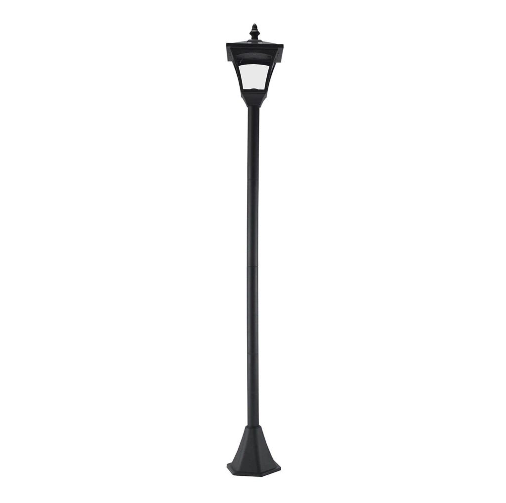 Lanterna solare da giardino nera IP44 con picchetto, 120 cm