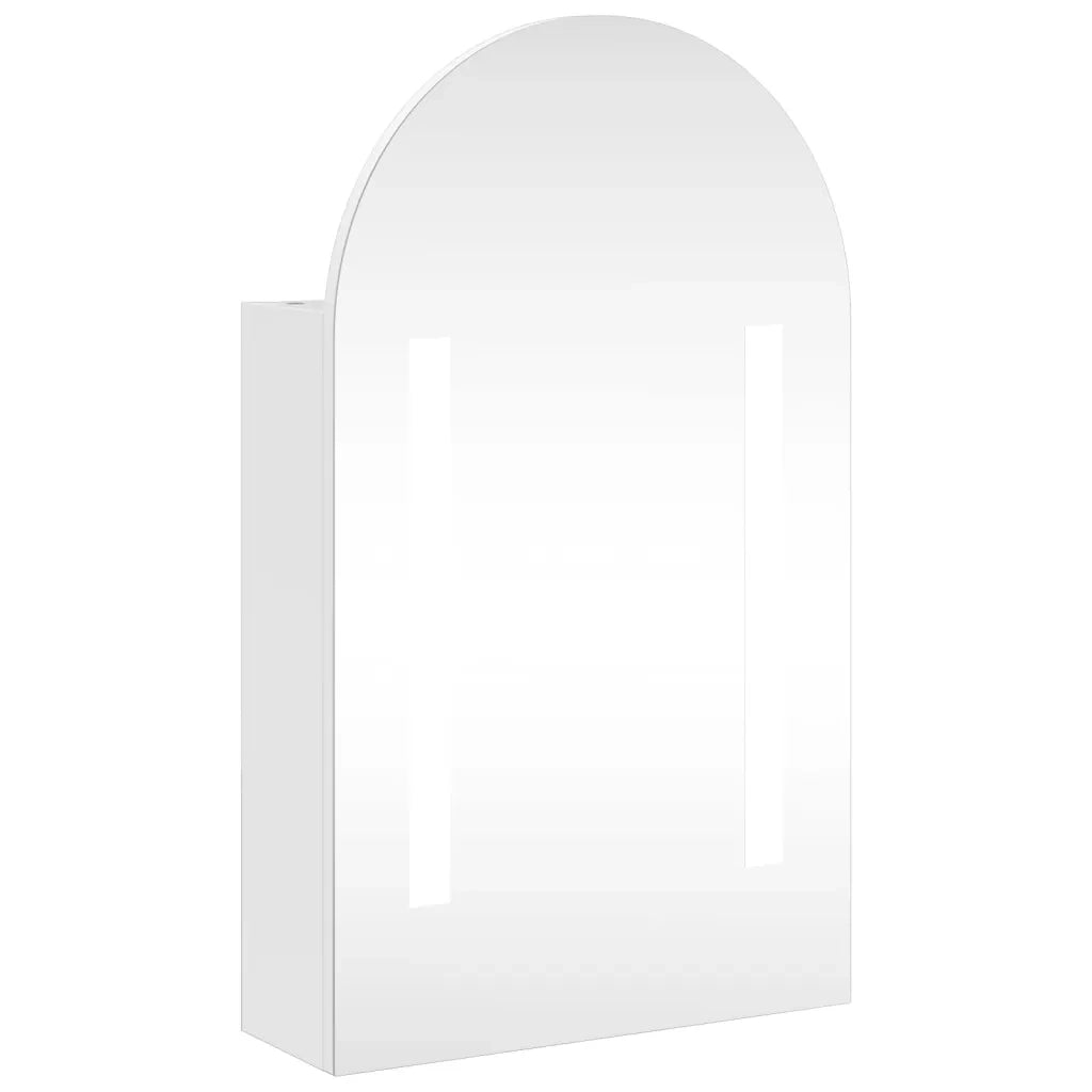 Armadietto Bagno con Specchio e LED ad Arco Bianco 42x13x70 cm 357973