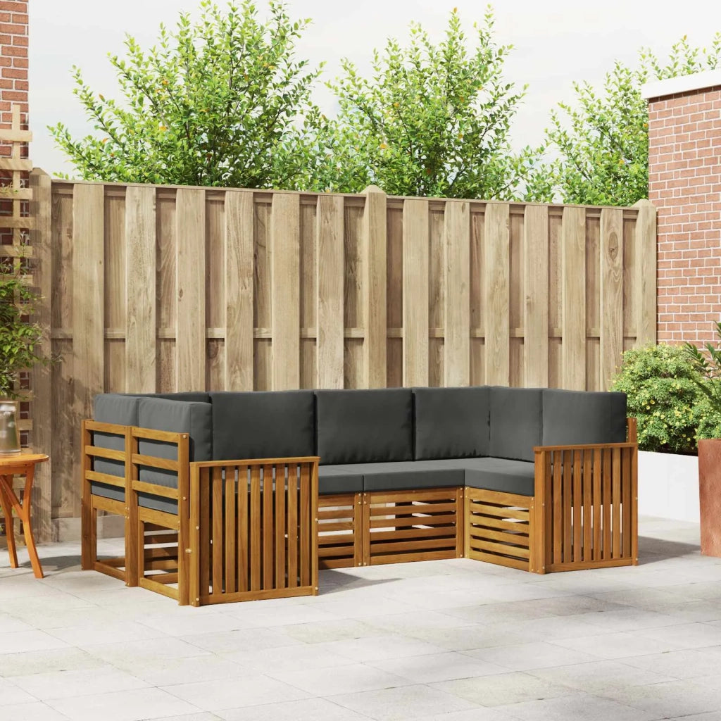 Set divano sezionale con cuscino 6 pcs Naturale e Antracite 3375367