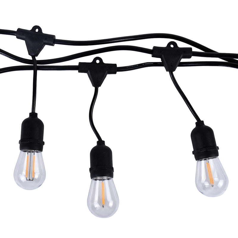 Catenaria Stringa Luminosa da Esterno E27 – 10 Portalampada, 10 Metri, Collegabile fino a 100m, IP54