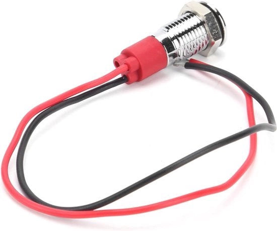 Indicatore LED acqua resistente 8 mm 3V 5-6V 12V 24V 220V - Luce di indicazione LED rossa - Resistente all'ossidazione - Resistente alle fiamme.