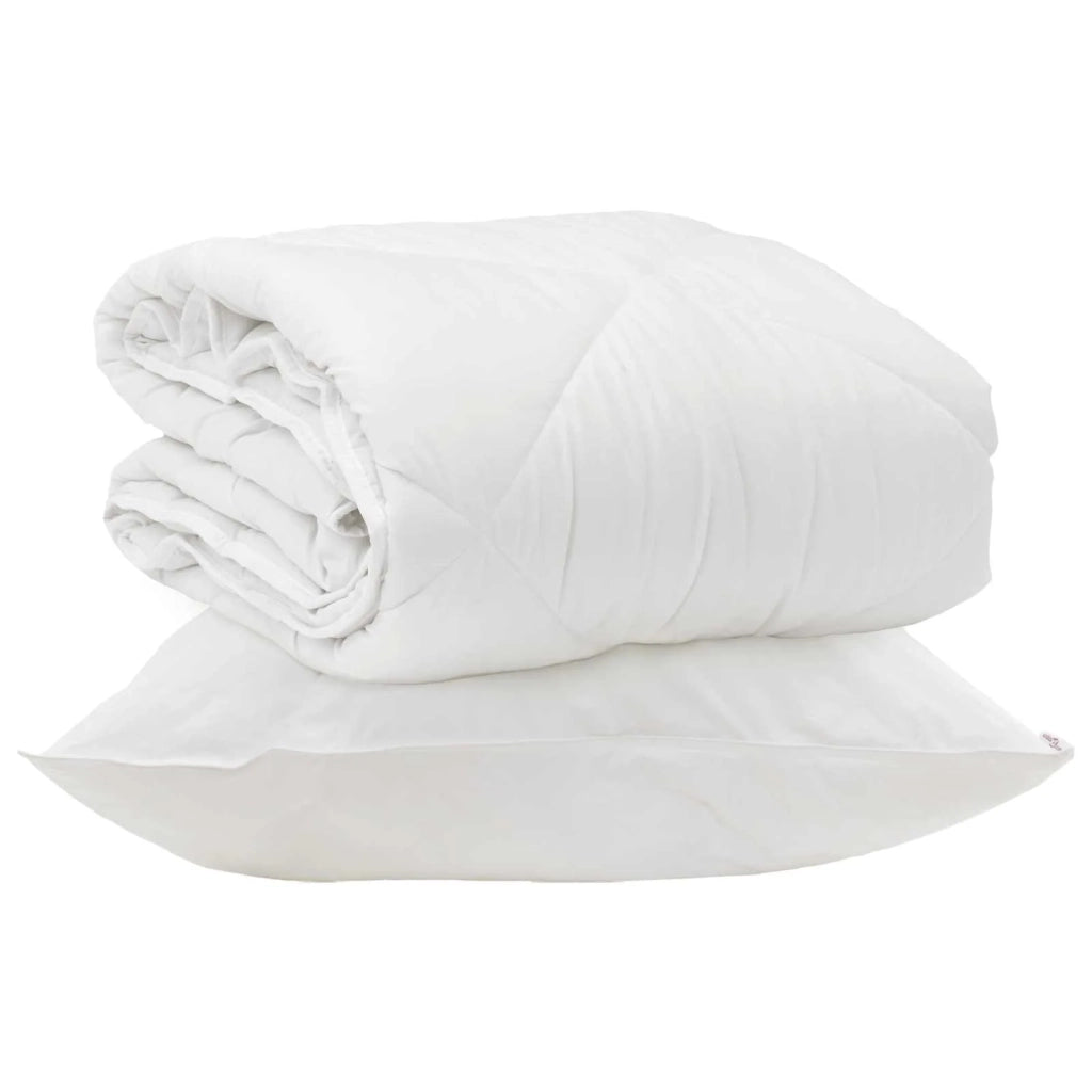 Piumone | Duvet per Tutte le Stagioni con cuscino 2 pz Bianco Microfibra