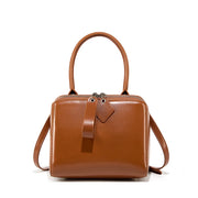 Borsa a tracolla da donna in vera pelle, morbida, stile vintage, marrone.