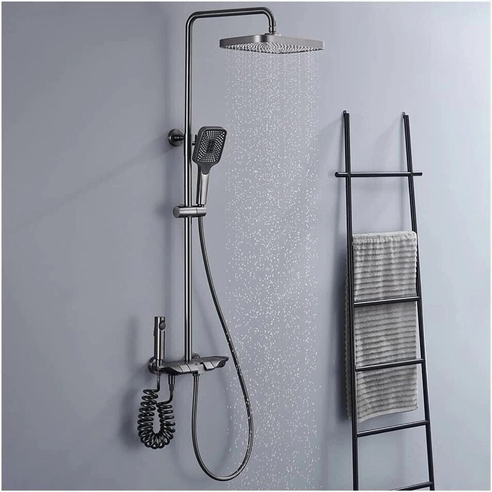 Trade Shop - Set Saliscendi Bagno Colonna Doccia Miscelatore Rubinetto Soffione Doccetta Bidet 87346 -