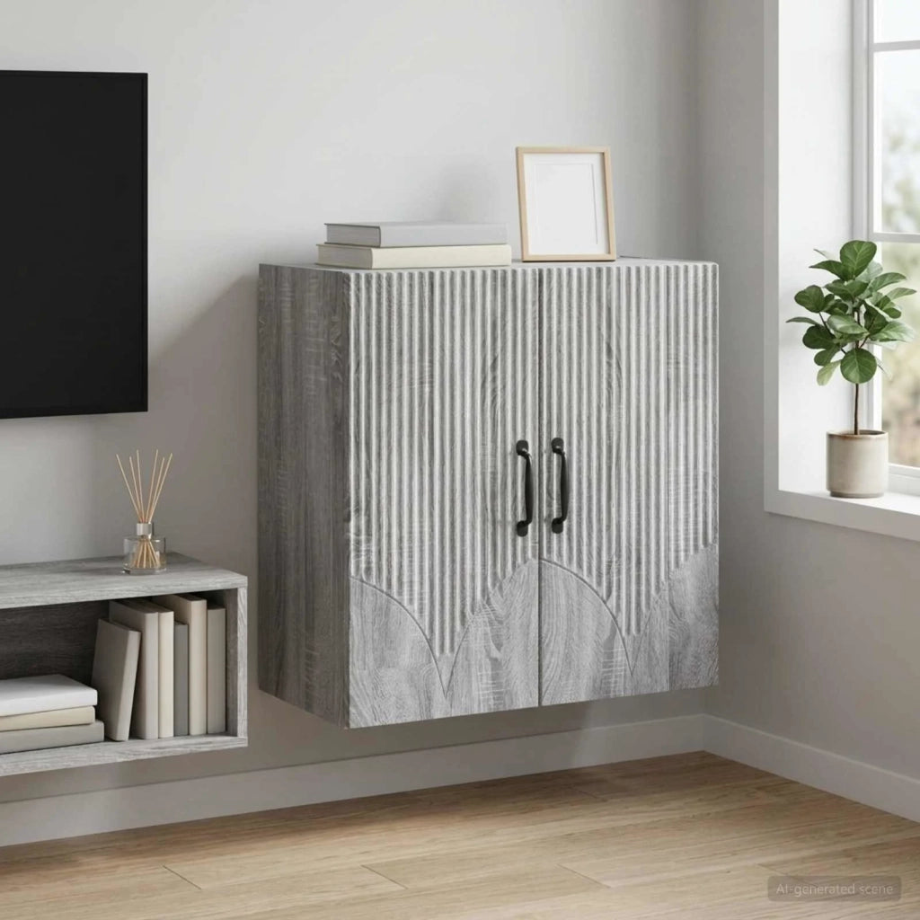 Mobiletto a muro Sonoma grigio 59 x 31 x 60 cm 898921