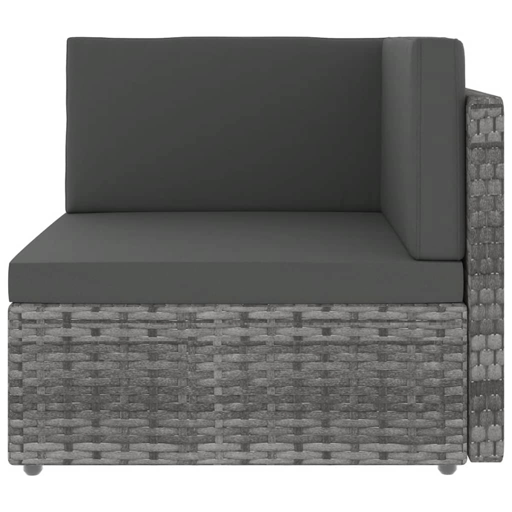 Set di mobili da giardino mobili da esterno 7 pezzi con cuscini resina intrecciata grigia 02_0017223