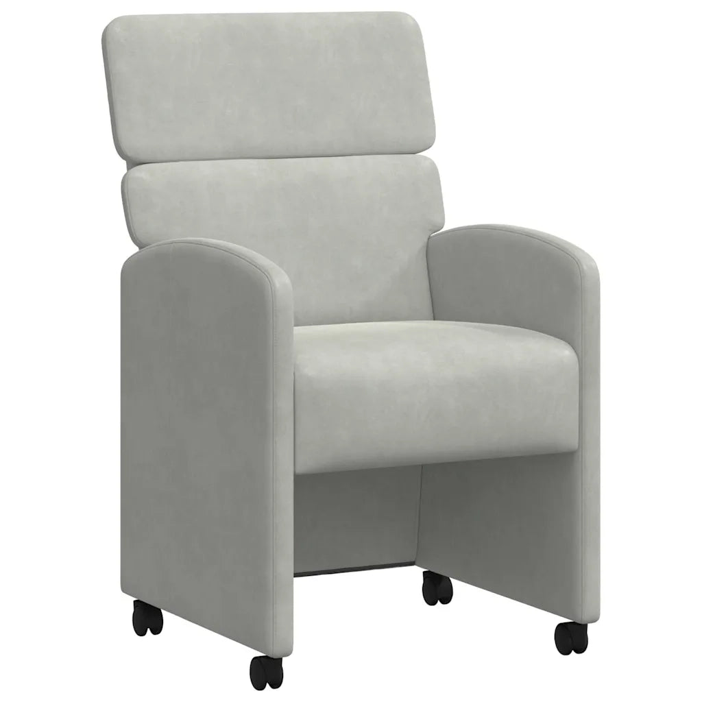 Sedie da Pranzo con Ruote 2 pcs Grigio chiaro 58 x 65 x 98 cm 42017875