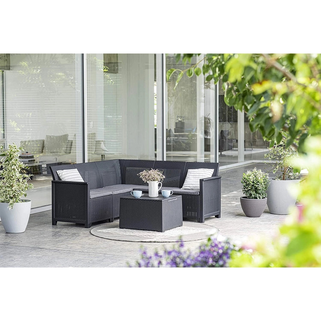 Keter SET DIVANO ANGOLARE EMMA 172X172XH74CM GRAFITE