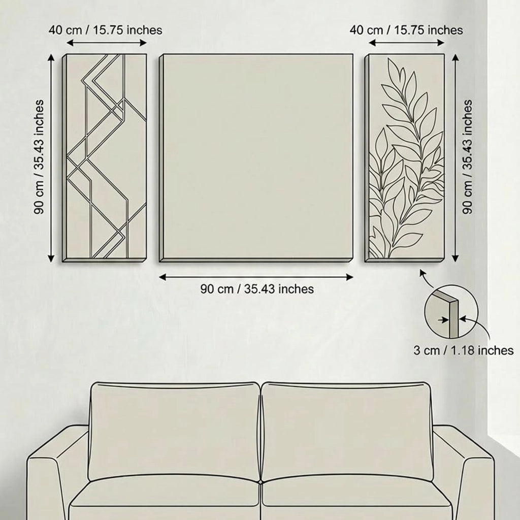 Nalinola, Quadro Materiale Struttura in Tessuto, 90x90h cm Multicolore