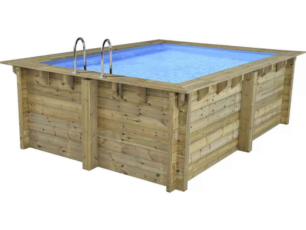 Piscina rettangolare in legno "Zanzibar" - 3,50 x 2,50 x 1,24 m