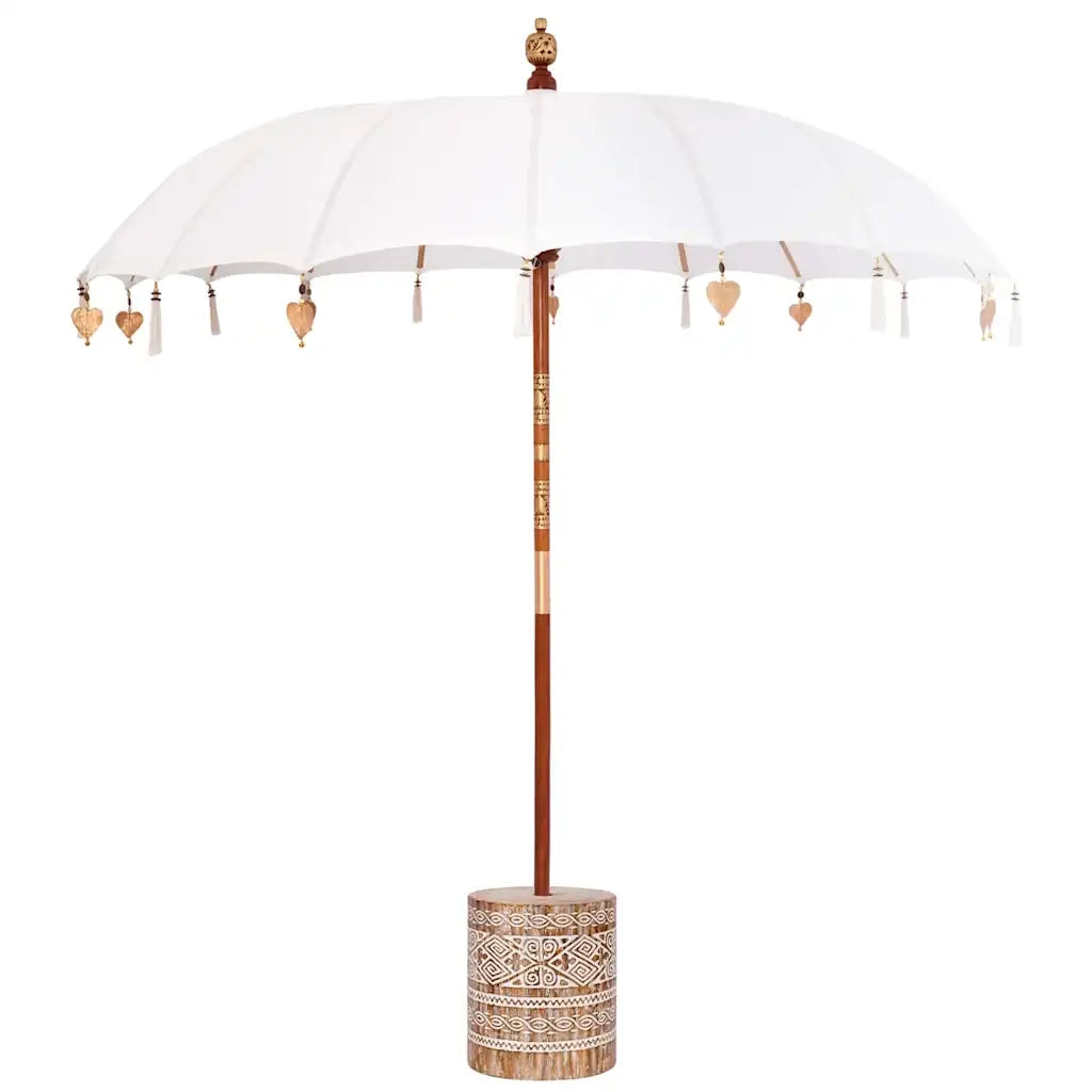 Ombrello balinese con base Crema 215 x 215 x 260 cm 3356883