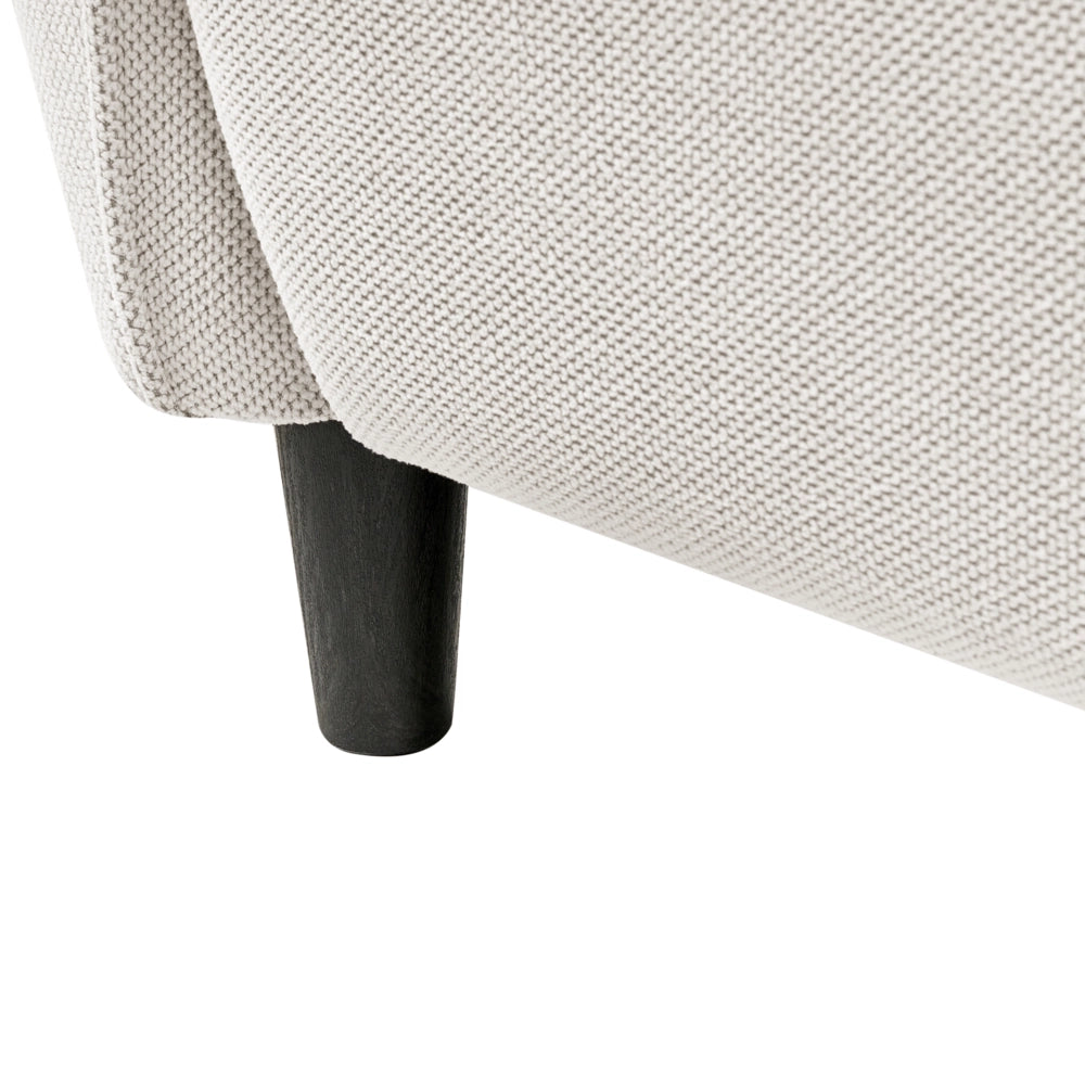 Divano 3 posti Bianco Sporco Poliestere Rivestimento idrorepellente Soggiorno Stile Moderno