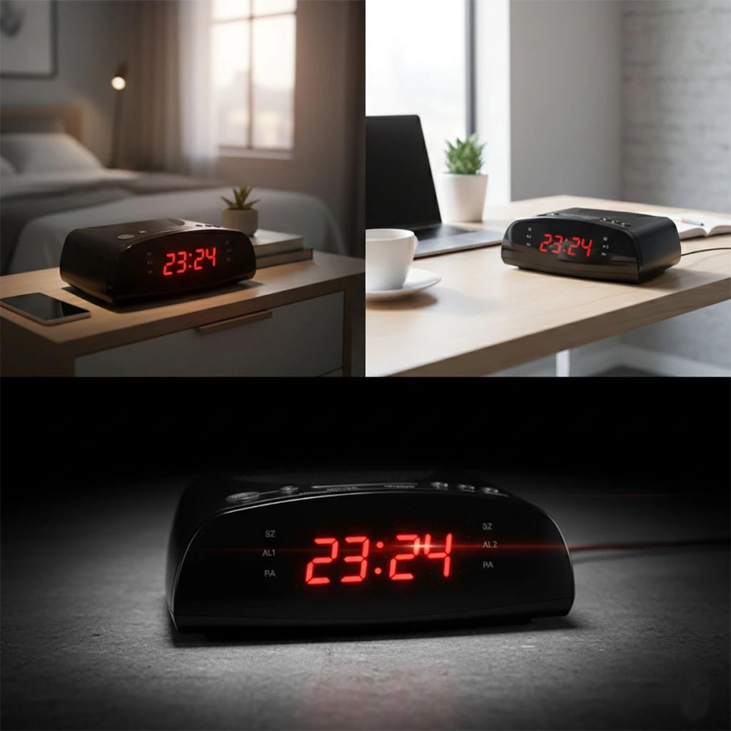 RADIO SVEGLIA DIGITALE DISPLAY LED RADIOSVEGLIA COMODINO FM 20 STAZIONI CR9905