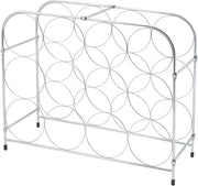 Wine rack - pratico e moderno - 1 pezzo - argento - metallo - 41 x 34 x 17 cm