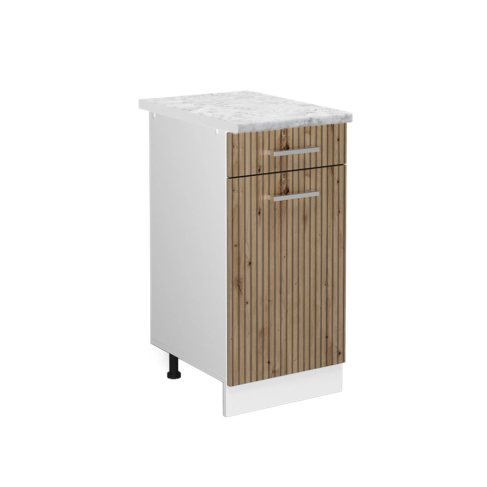 Vicco Mobiletto base per cucina Rovere artigianale 40 cm , PL Marmo