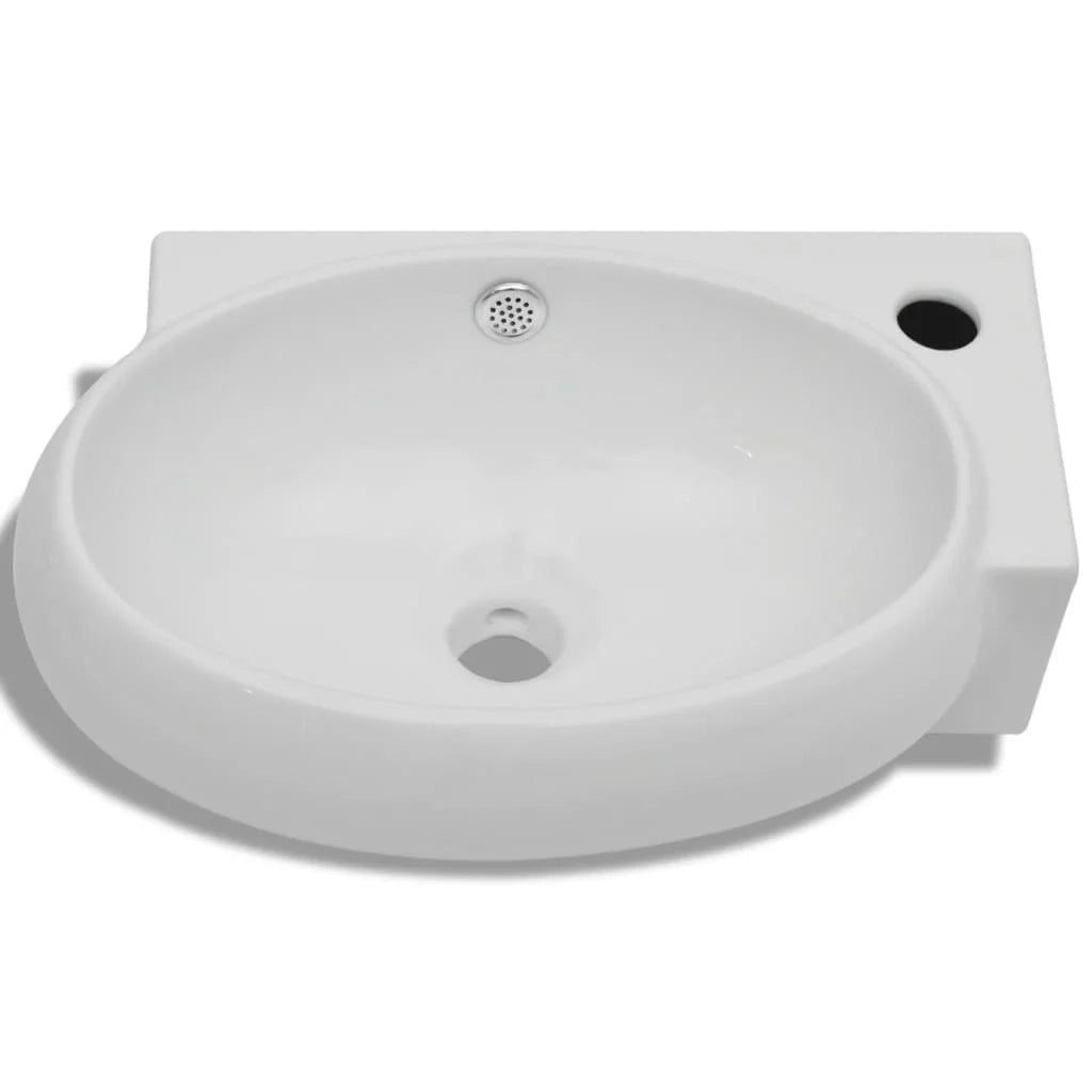 Lavandino da bagno in ceramica bianca 41 x 28 cm con foro troppo pieno 02_0002492