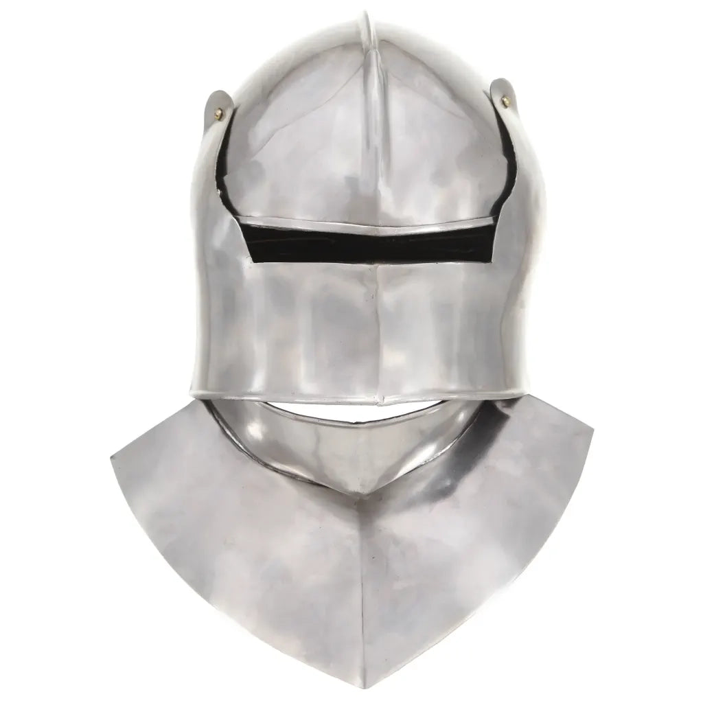 Elmo da Cavaliere Medievale Antico LARP in Acciaio Argento CFW5351718