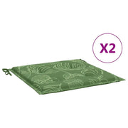 Cuscini per Sedia 2 pz | Cuscini per sedie Motivo a Foglie 40x40x4 cm Tessuto