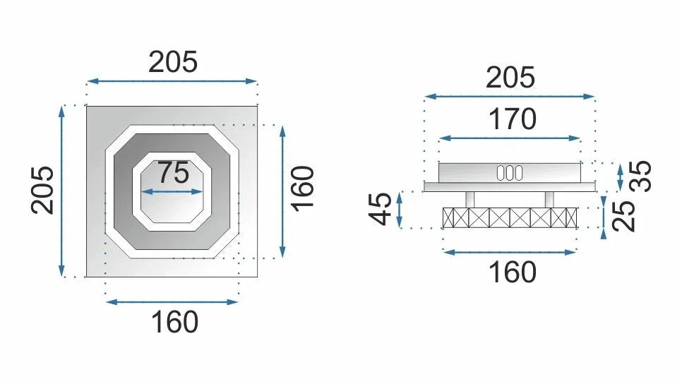 Lampada Da Soffitto Cristallo Plafoniere Led 8w Quadrato App406-c