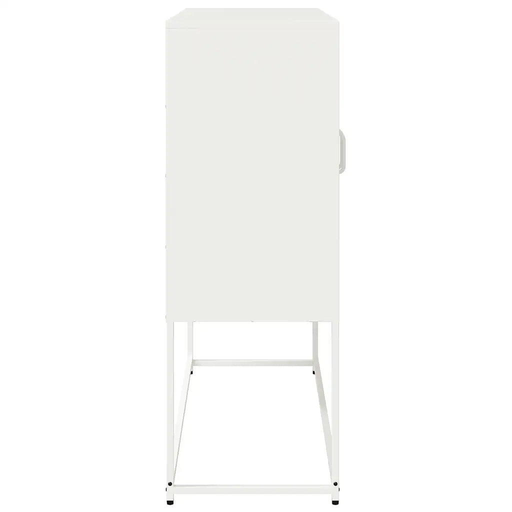Credenza Bianca 100,5x39x107 cm in Acciaio Laminato a Freddo 853409