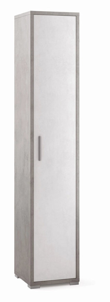 Mobile Colonna 1 Anta H199 L39 P41 Cm struttura Cemento frontale Bianco Ossido Db384k Sarmog