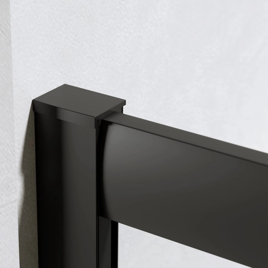 Box Doccia 70x100 Cm h190 Scorrevole Profili Nero Opaco Vetro 6 mm Trasparente| Neat