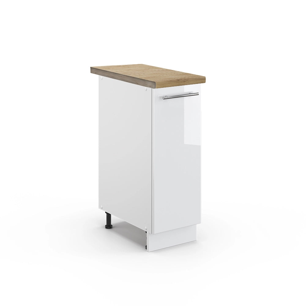 Armadio cucina dispensa alto Fame-Line Bianco lucido/Bianco 30 cm, PL Rovere Vicco