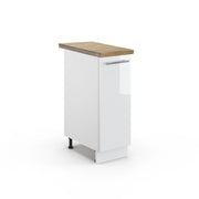 Armadio cucina dispensa alto Fame-Line Bianco lucido/Bianco 30 cm, PL Rovere Vicco