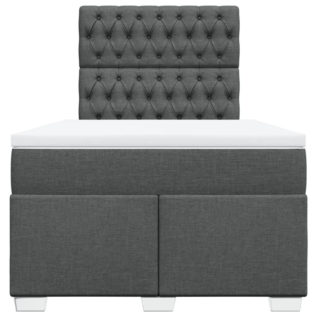 Giroletto a Molle con Materasso Grigio Scuro 120x200 cm Tessuto