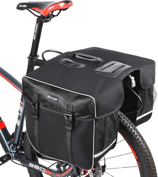 Borsa da Bagaglio per Bicicletta 30 Litri - Doppia Tasca per MTB e Biciclette da Corsa con Paracqua