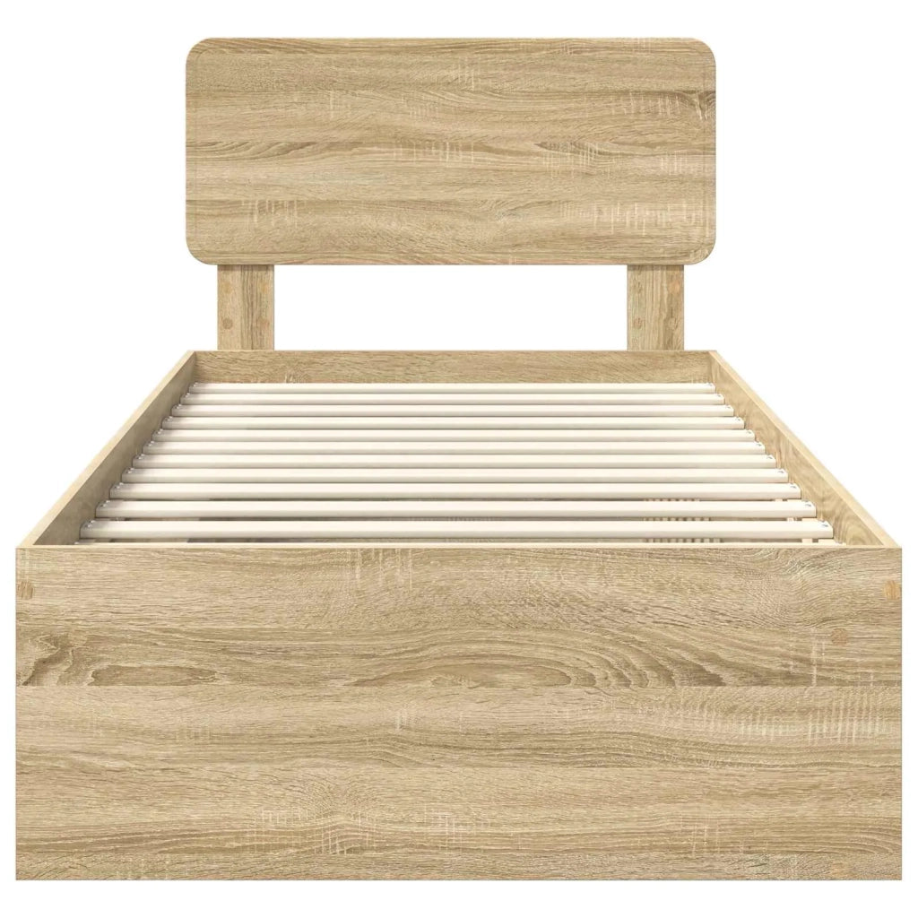 Struttura del letto Rovere Sonoma 90 x 200 cm Pino massello 3412125
