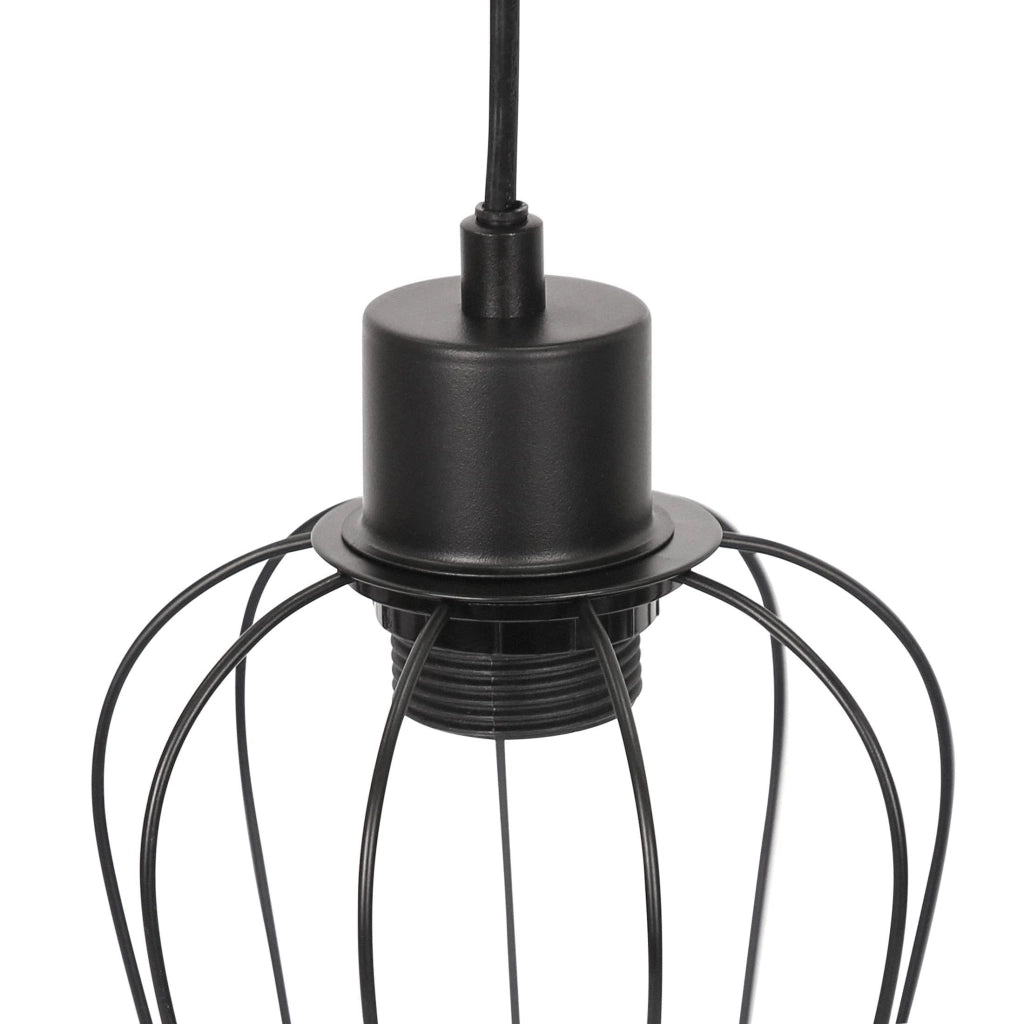 Lampada a sospensione ZMH retr¨° vintage 4 luci in legno design industriale regolabile