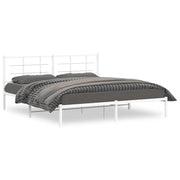 Letto matrimoniale | Letto per adulti | Giroletto con Testiera Metallo Bianco 180x200 cm