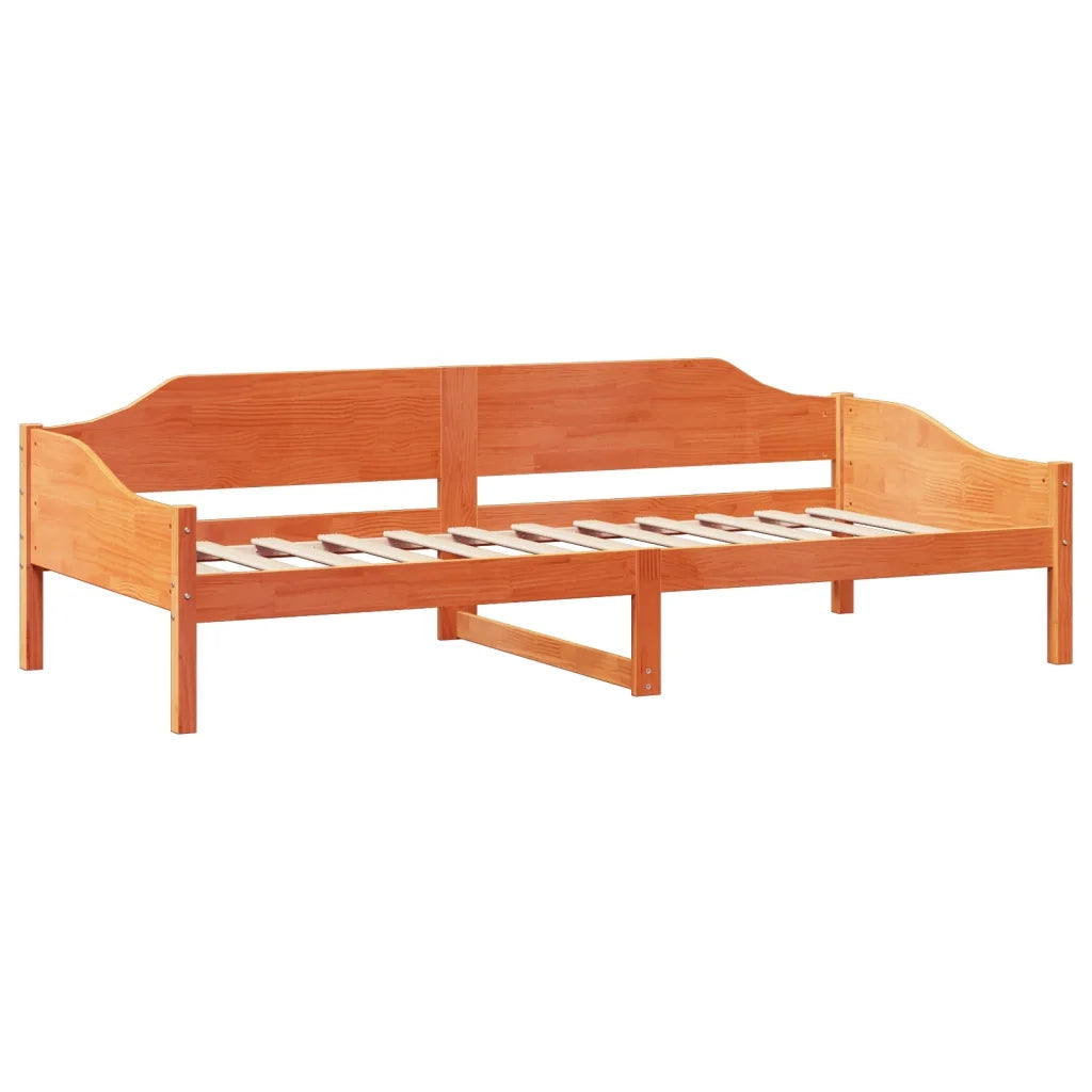 Letto senza Materasso Marrone Cera 90x190 cm in Legno di Pino 850919