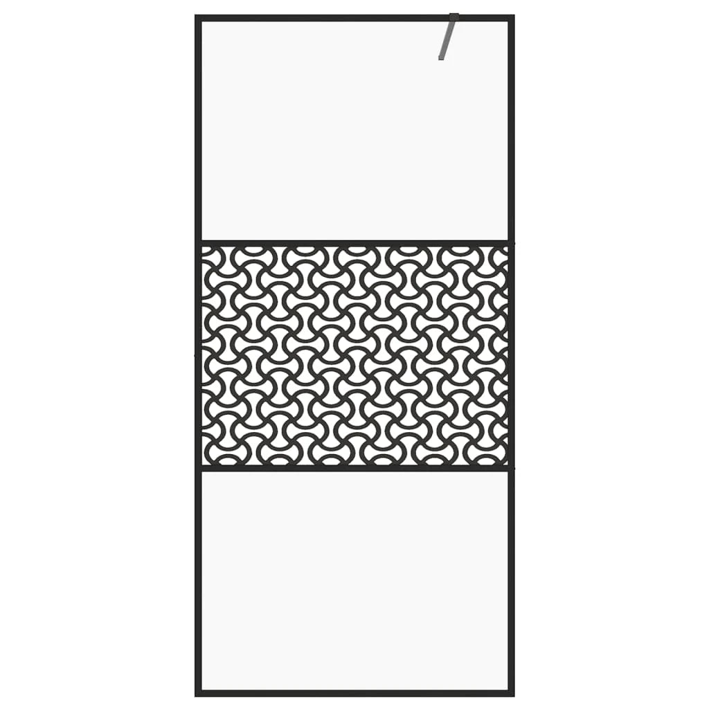 Parete doccia con vetro divisorio per vasca accessorio da bagno box doccia arredamento per la casa ESG trasparente 115 x 195 cm nero 02_0002152