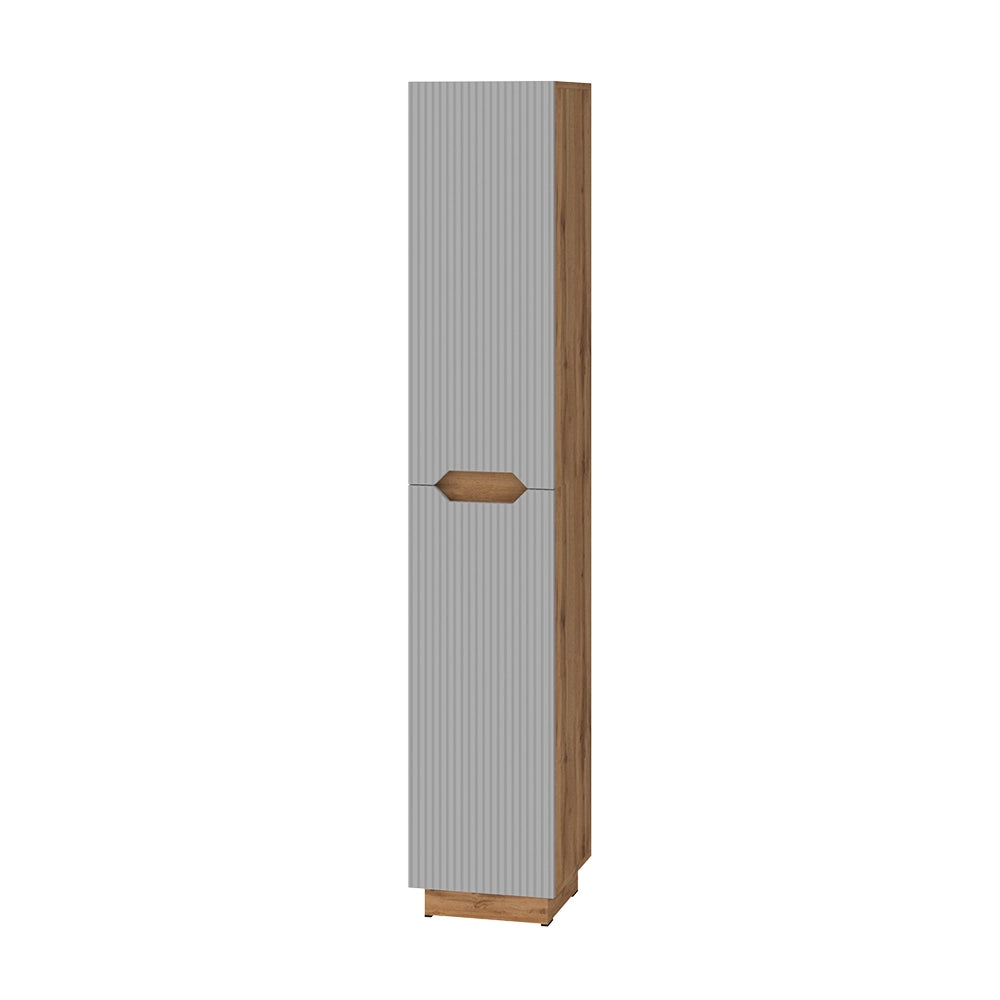 Vicco Armadio per il bagno Rovere/grigio a righe 33 x 186 cm con 2 porte