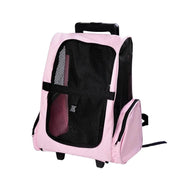 TROLLEY ZAINO DI VIAGGIO PER ANIMALI DOMESTICI MULTIUSO 2 IN 1 36X30X49 CM ROSA