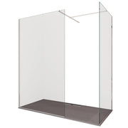 Box Doccia Parete Walk-In 110x120 cm 2 Lati in Cristallo Trasparente 8 mm H195 Bonussi Ambre