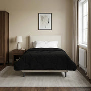 Duvet Invernale Nero 140 x 220 cm Microfibra e Fleece Teddy