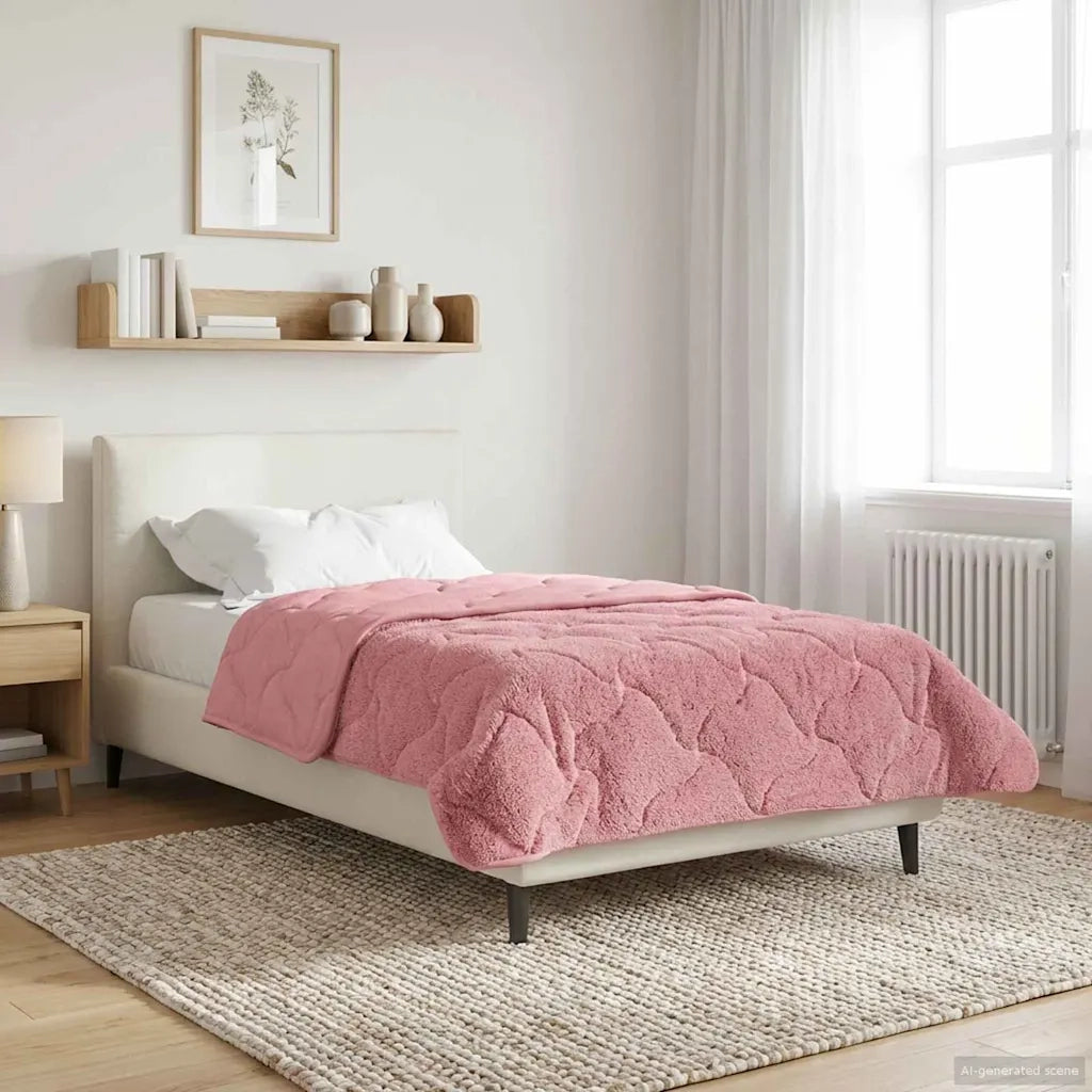 Duvet Invernale Rosa 135 x 200 cm Microfibra e Fleece Teddy 42026337
