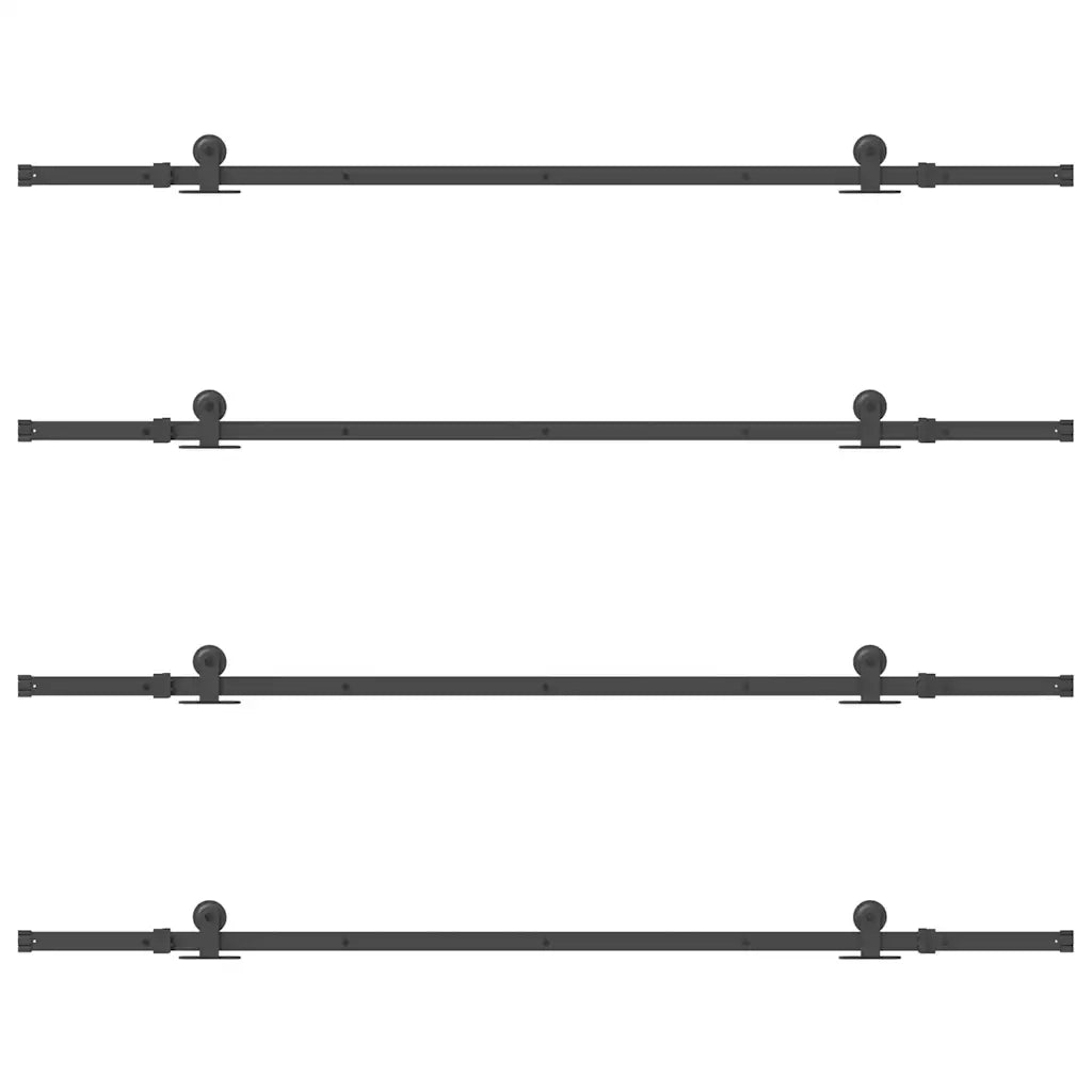 Kit di Binari per Porte Scorrevoli 427 cm Acciaio Nero