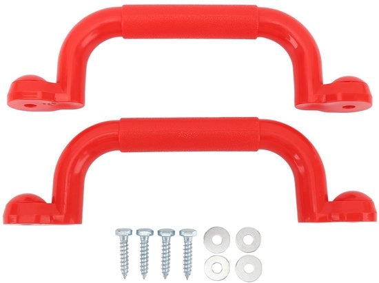 Set di oscillazione per giochi sicure - Maniglie di sicurezza - Set da 2 - Maniglie metalliche - Materiale PE/Iron - Facile da installare - Adatto per giochi per bambini