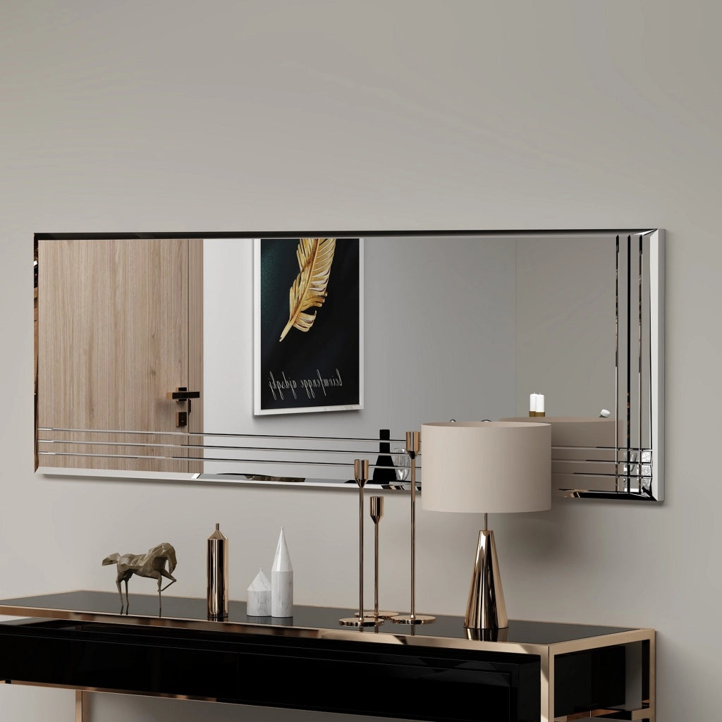 Enego, Specchio Forma Rettangolare, 40x120h cm Trasparente