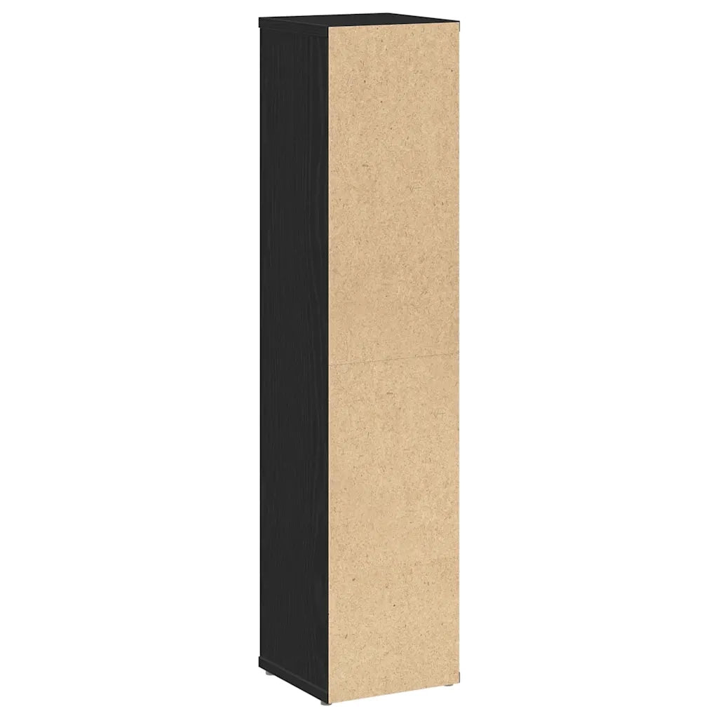 Mobile da Bagno con Portarotolo Nero 20,5x20x90 cm