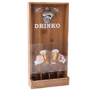 Apribottiglie Rettangolare 19x39,5xh7,5 cm in Legno Naturale