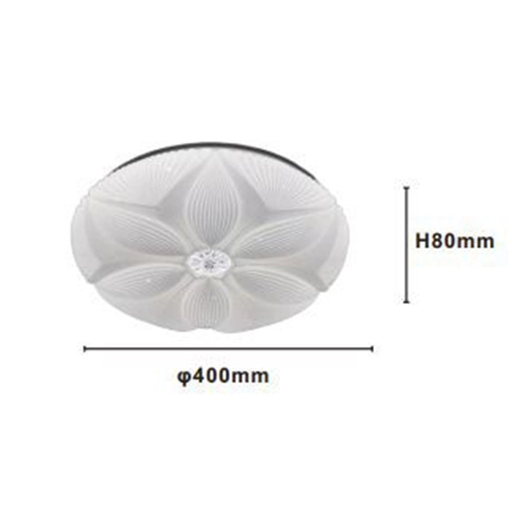 Trade Shop - Plafoniera Led Soffitto Decoro Fiore 45w Bianco Lampada Luce Fredda 6500k Ip20 71771 -